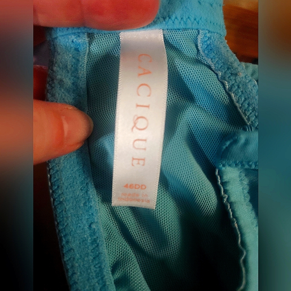 Cacique Bra, 46DD, Teal